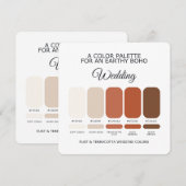Rust and Terracotta Wedding Color Palette Card Kaart (Voorkant / Achterkant)