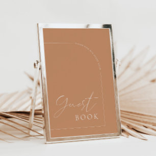 Rust Arch Modern Guest Book Wedding Sign Kaart