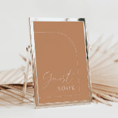 Rust Arch Modern Guest Book Wedding Sign Kaart
