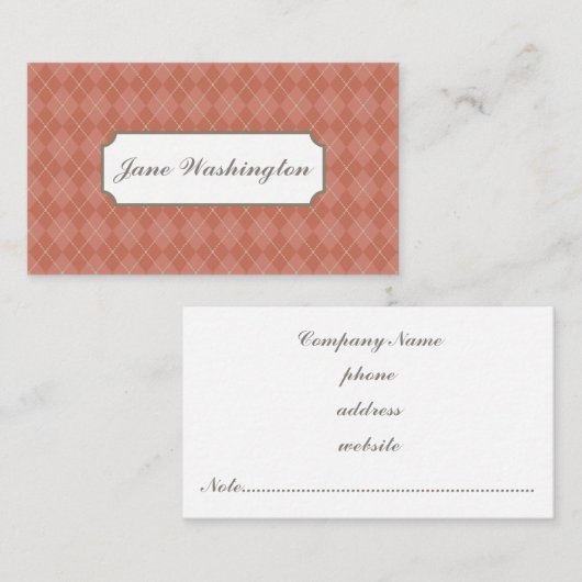 Rust Argyle Visitekaartje (Voorkant / Achterkant)