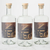 Rust Art Big Monogram Modern Bold Simple Wedding Likeurfles Etiket (Flessen)