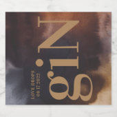 Rust Art Big Monogram Modern Bold Simple Wedding Likeurfles Etiket (Enkel label)