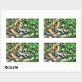 Rust Baby Wolf Pup Wildlife Foto Rechthoekige Sticker (Vel)