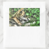Rust Baby Wolf Pup Wildlife Foto Rechthoekige Sticker (Tas)