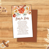 Rust Beige Bloemen Baby shower Boeken voor Baby Informatiekaartje
