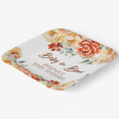 Rust Beige Bloemen Geslachtsneutraal Baby shower Papieren Bordje (Gebogen)