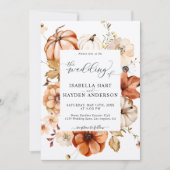 Rust Beige Herfst Alles in één QR Code Lichte brui Kaart (Voorkant)