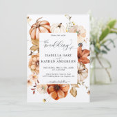 Rust Beige Herfst Alles in één QR Code Lichte brui Kaart (Staand voorkant)