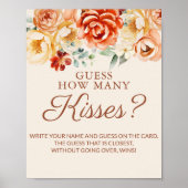 Rust Beige Vrijgezellenfeest Guess Kusses spel Poster (Voorkant)