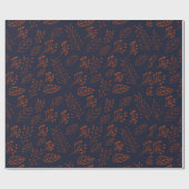 Rust bladeren en takken op donkerblauw A Cadeaupapier (Vlak)
