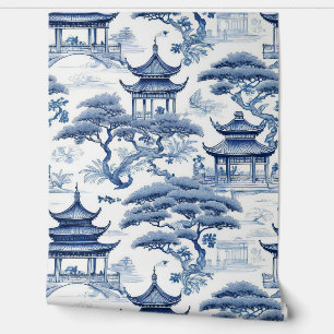 Rust Blauw & Wit Chinoiserie Tuin Behang