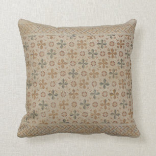 Rust, Blauwgroen en Tan Tile Pillow Kussen