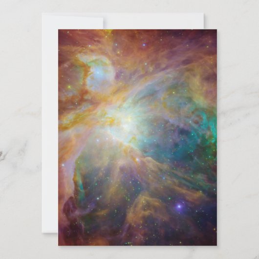 Rust Blauwgroen Orion Nebula Planetarium Wedding Kaart (Achterkant)