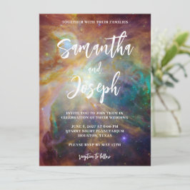 Rust Blauwgroen Orion Nebula Planetarium Wedding Kaart