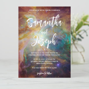 Rust Blauwgroen Orion Nebula Planetarium Wedding Kaart