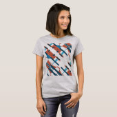 Rust Blauwgroen Turquoise Slanted Southwest-design T-shirt (Voorkant volledig)