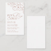 Rust bloemenzet een ring op het vrijgezellenfeest informatiekaartje (Voorkant / Achterkant)