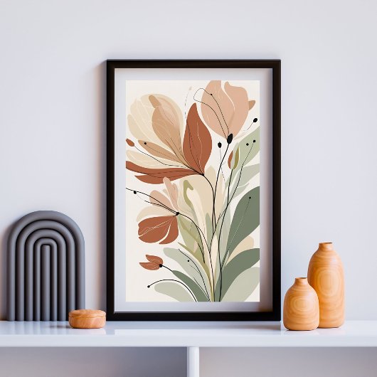 Rust Bloom Serenity IV – Hedendaagse Botanische Ku Poster