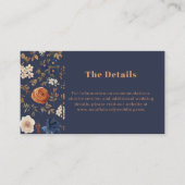 Rust Blue French Country Details Enclosure Wedding Visitekaartje (Voorkant)