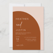 Rust Blush en Terracotta Wedding Invitations Kaart (Voorkant)
