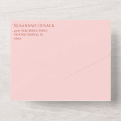 Rust & Blush Floral Ampersand Photo Wedding All In One Uitnodiging (Achterkant)