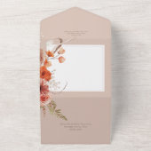 Rust Blush Herfst Boho Floral Lijst Blush No Dinne All In One Uitnodiging (Buitenkant)