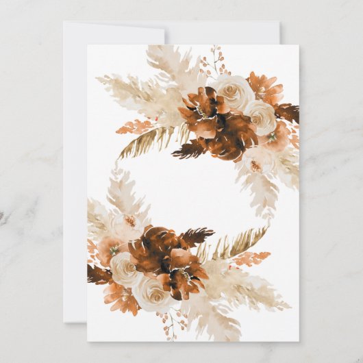 Rust Bohemian en Pampas Grass Stylish Save The Date (Achterkant)