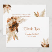 Rust Bohemian en Pampas Grass Wedding Bedankkaart (Voorkant / Achterkant)