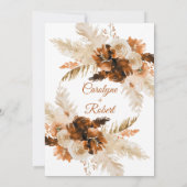 Rust Bohemian en Pampas Grass Wedding Invitation Kaart (Achterkant)