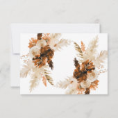 Rust Bohemian en Pampas Grass Wedding RSVP Card Kaartje (Achterkant)