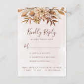 Rust Bohemian Pampas Grass Wedding RSVP Kaartje (Voorkant)
