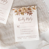 Rust Bohemian Pampas Grass Wedding RSVP Kaartje