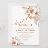 Rust Boho en Pampas Grass Bridal Brunch Kaart (Voorkant)