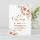 Rust Boho en Pampas Grass Bridal Brunch Kaart (Staand voorkant)