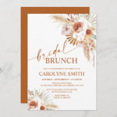 Rust Boho en Pampas Grass Bridal Brunch Kaart (Voorkant / Achterkant)