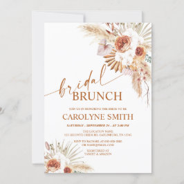 Rust Boho en Pampas Grass Bridal Brunch Kaart
