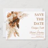 Rust Boho en Pampas Grass Stylish Save The Date (Voorkant)