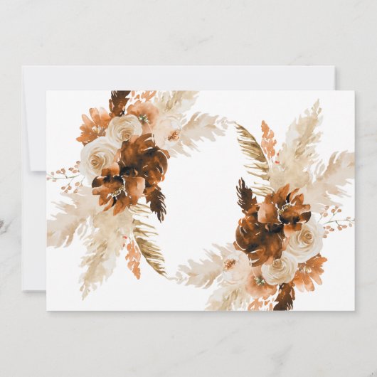Rust Boho en Pampas Grass Stylish Save The Date (Achterkant)