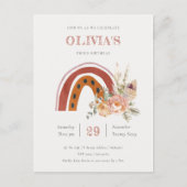 Rust Boho Floral Rainbow Any Age Birthday Budget Briefkaart (Voorkant)