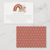 Rust Boho Floral Rainbow Books Verzoek om Baby sho Informatiekaartje (Voorkant / Achterkant)