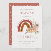 Rust Boho Floral Rainbow Elke zondag Nodig Bedankkaart (Voorkant / Achterkant)