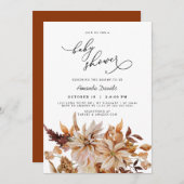 Rust Boho Herfst Herfst Genderneutraal Baby shower Kaart (Voorkant / Achterkant)