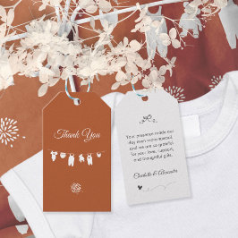 Rust Boho Minimalistisch Genderneutraal Baby showe Cadeaulabel