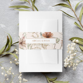 Rust Boho Wildflower Bloemen Vlinder bruiloft Uitnodigingen Wikkel