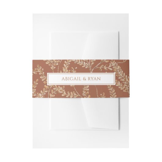 Rust Boho Wildflower Bloemen Vlinder bruiloft Uitnodigingen Wikkel (Voorkant Voorbeeld)