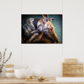 Rust brindled Lurcher Sight Hound Poster (Keuken)