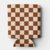 Rust brown and beige checkerboard pattern blikjeskoeler (Achterkant)