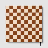 Rust brown and beige checkerboard pattern gastenboek (Achterkant)
