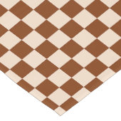 Rust brown and beige checkerboard pattern korte tafelloper (Hoek)