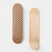 Rust brown and beige checkerboard pattern persoonlijk skateboard (Voorkant)